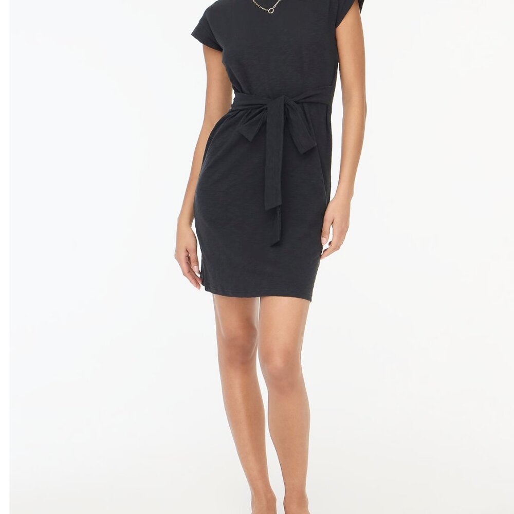 J. Crew Factory Black Knit tie-waist mini dress size small